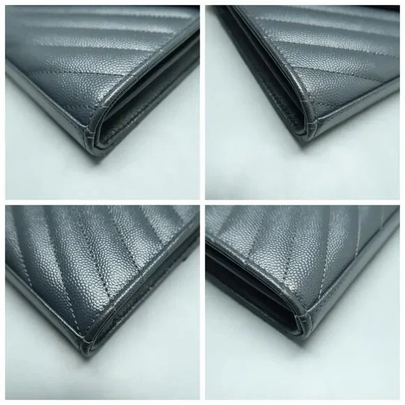 SAINT LAURENT Envelope Grey Leather Shoulder Bag 1108-011625 - Picture 5 of 12